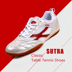 Spanrde Men's & Women's Professional Table Tennis Ventilation Shoes [White/Red]