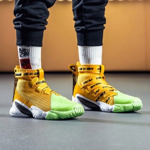 Anta 2018 UNCEL FUN 1.0 SHOCK THE GAME Men's Basketball Shoes - Yellow/Green
