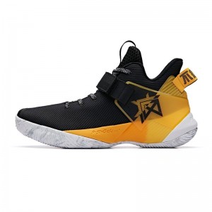 Anta 2019 Summer New 要疯 Shock The Game Men's High Tops Basketball Sneakers - Black/Yellow