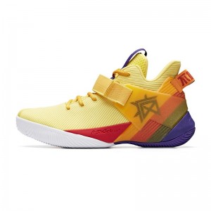 Anta 2019 Summer New 要疯 Shock The Game Men's High Tops Basketball Sneakers - Yellow