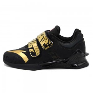 Anta 2022 New Style China National Team Men's Weightlifting Match Shoes - Black/Gold
