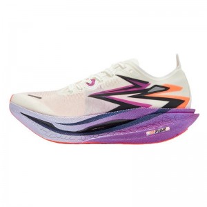 361° Flame 4 "Breakthrough" Marathon Professional Racing Shoes - White/Purple