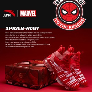 Anta X Seeed Series Marvel Memorial Edition - "SPIDER MAN" Basketball Fashion Sneakers - Red