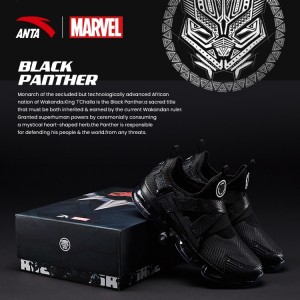 Anta X Marvel "BLACK PANTHER" Running Shoes Anta SEEED Running Sneakers