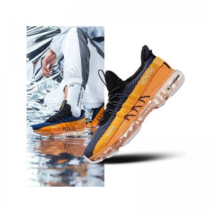 Anta X SEEED 2019 Spring New Men's Air Cushion Running Shoes NASA Casual Sneakers - Blue/Orange