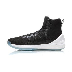 Li-Ning 2017 Ghost Men's High Top Professional Basketball Shoes - Black/White