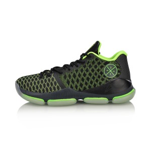 Li-Ning 2018 Fall Wade Fission 3 Men's Professional Basketball Game Sneakers - Green/Black