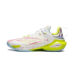 Li-Ning Speed XI 11 Men's Low Professional Basketball Competition Sneakers - White/Green/Red