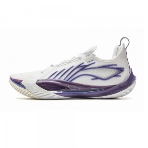 LiNing 2025 Sonic 13 Men’s Low Basketball Shoes - White/Purple