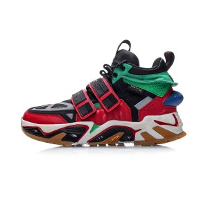 China Li-Ning New York Fashion Week Essence ACE+ HUSTLE HARD Men's Basketball Casual Shoes - Black/Red/Green