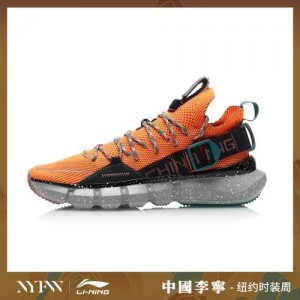 China Li-Ning 2019 New York Fashion Week Essence 2.3 Men's Basketball Casual Shoes - Orange/Black