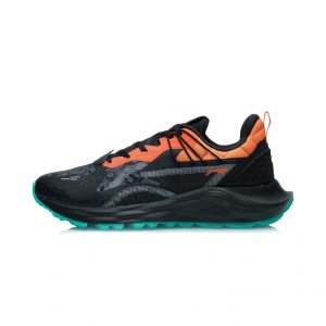 Li-Ning 2021 Cloud Plus Cushioning Men's Stylish Casual Shoes - Black/Orange