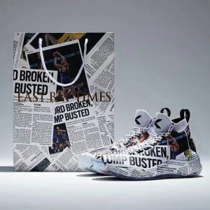 Anta KT4 "EAST BAY TIMES" Klay Thompson Newspaper Basketball Sneakers Limited Released