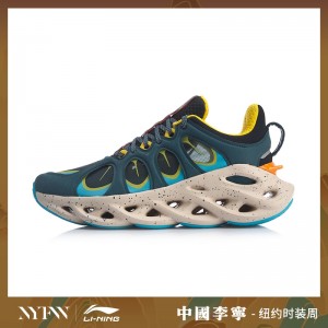 China Li-Ning 2019 New York Fashion Week Lining ARC ACE Men's Running Shoes - Blue/Orange/Yellow