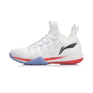 2019 New Style Li-Ning Cool Shark Men's Professional Badminton Shoes - White/Red [AYZP005-1]