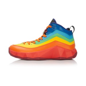 Li-Ning Rebirth Rainbow Mens High Top Outdoor Basketball Shoes - Golden Orange/Cinnabar Red