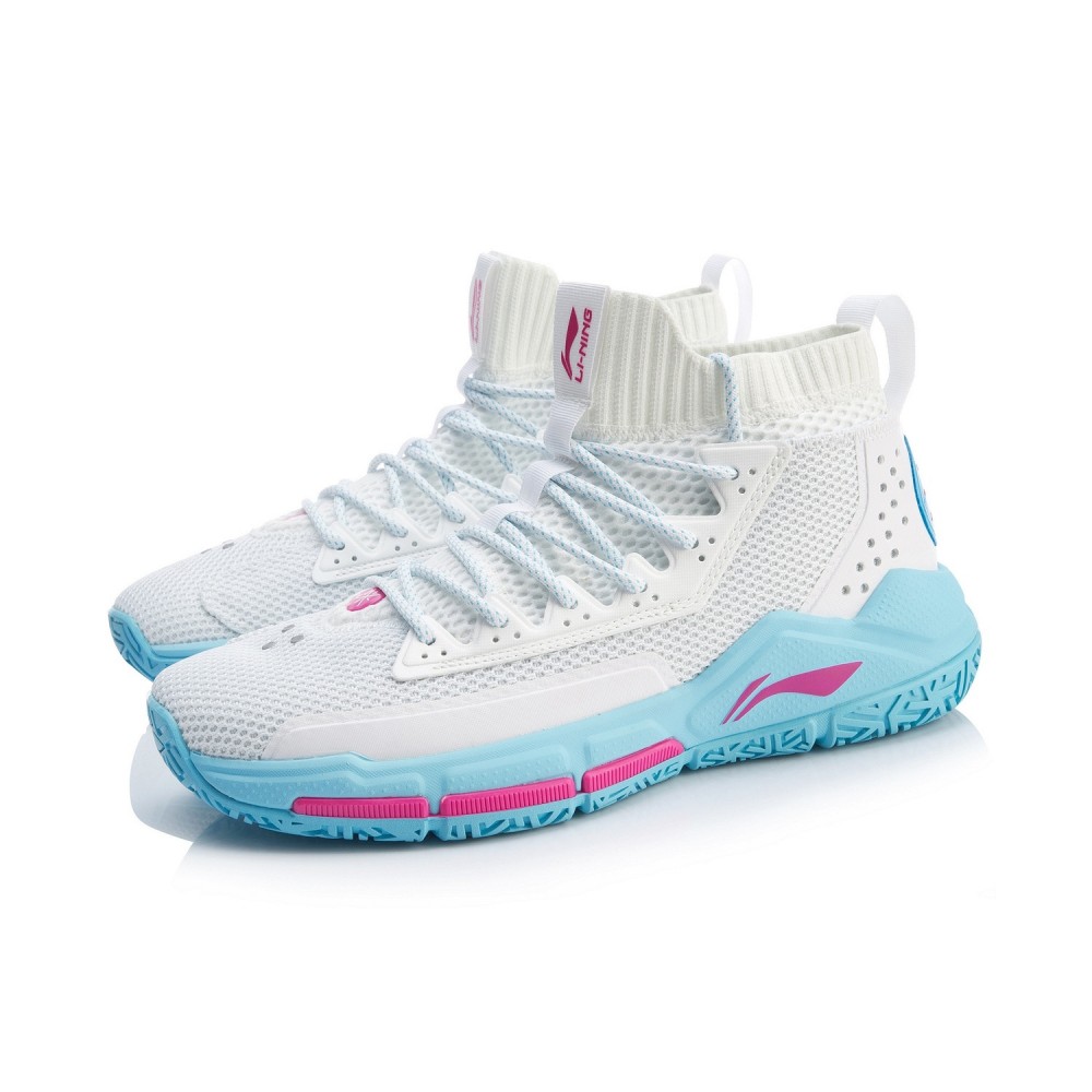 Li-Ning 2019 New Way of Wade Fission V Professinal Basketball Game Shoes  White/Blue