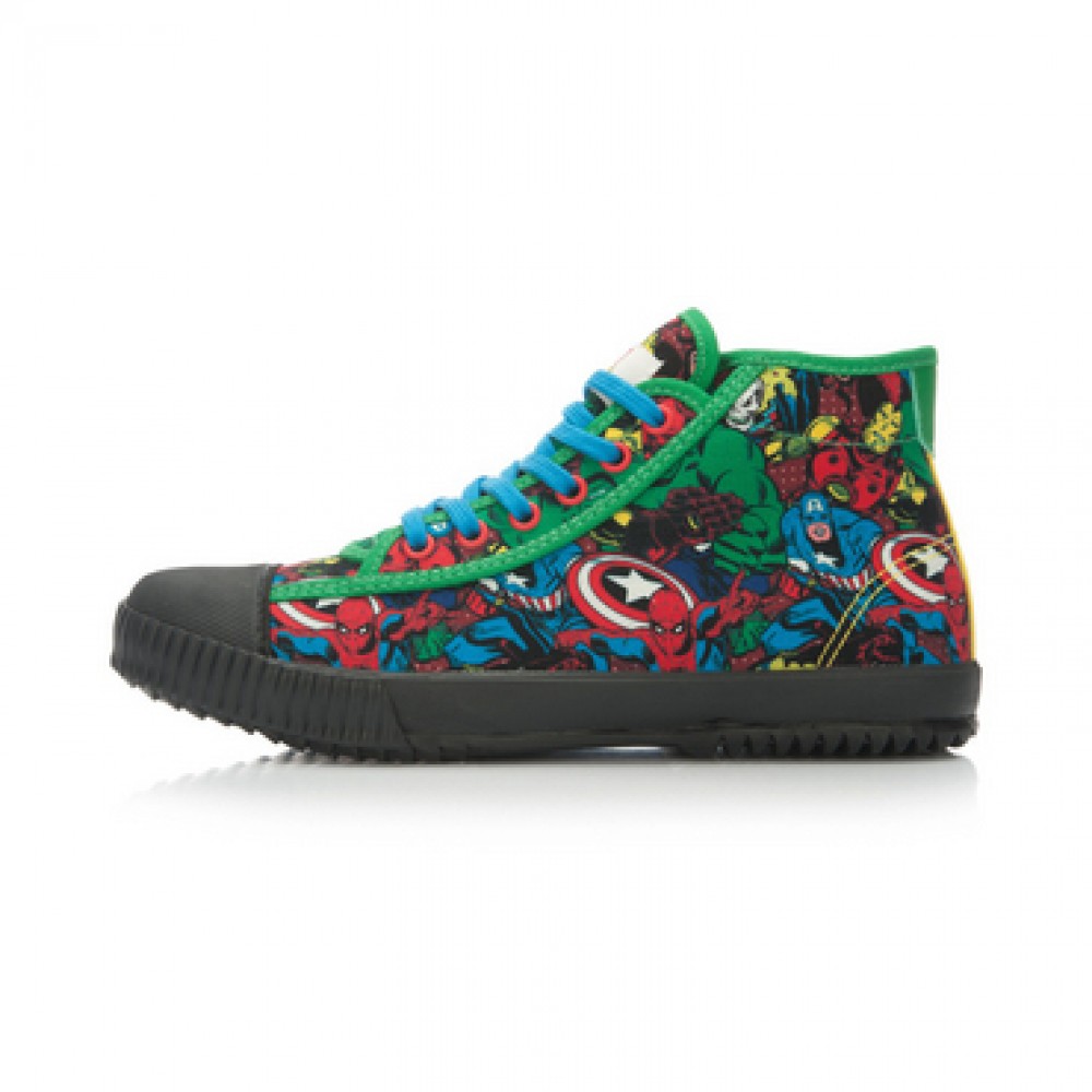 Marvel Comics x Li-Ning Women's Retro Canvas Shoes - Green/Black