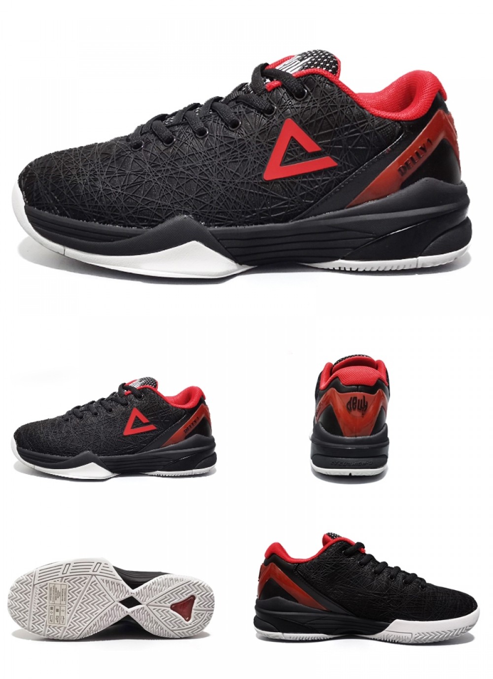 Peak Delly1 Basketball Shoes - Black/Red