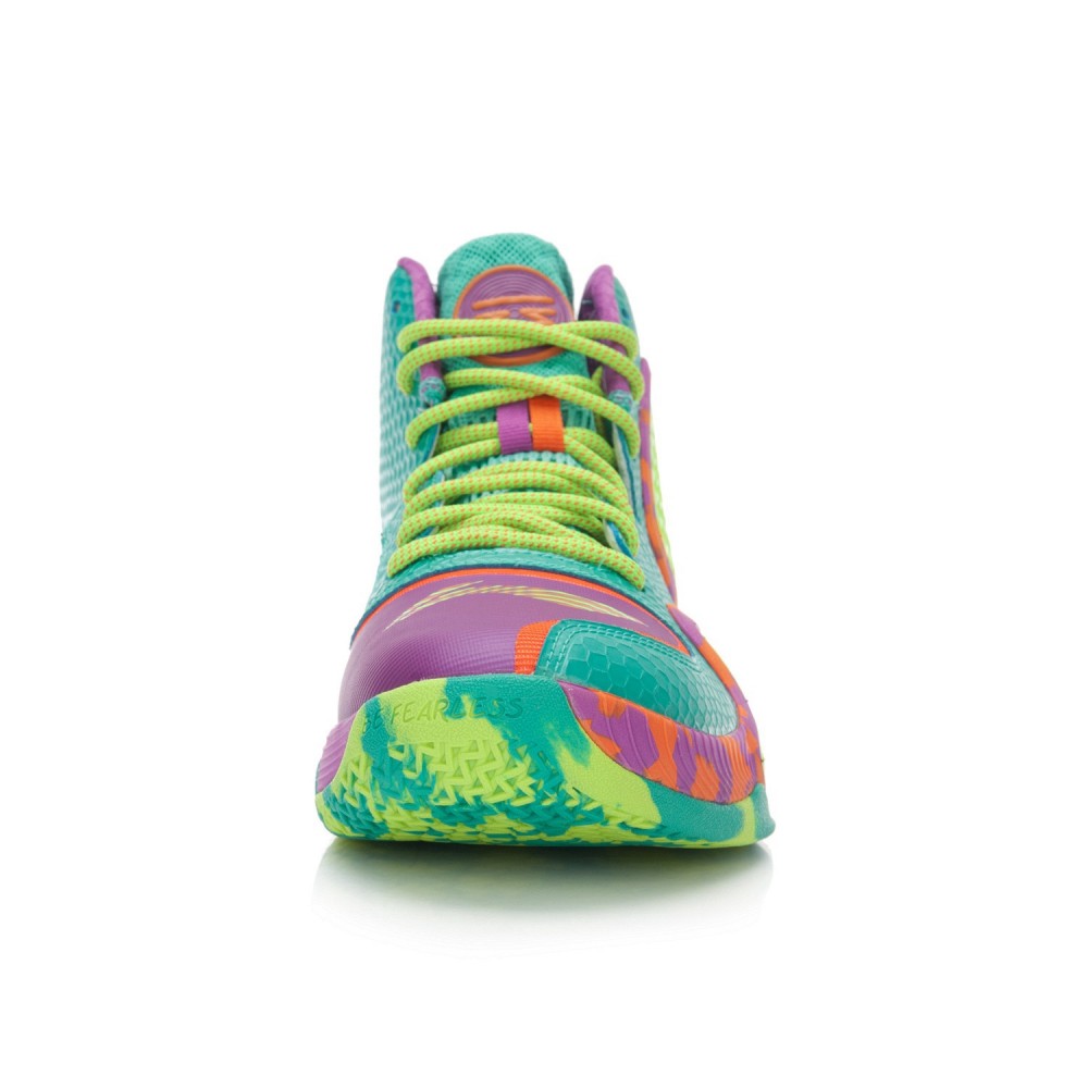 Li-Ning Phantom Flyer Mens Professional Basketball Shoes - Green Jade/Plum Purple/Carrot Orange