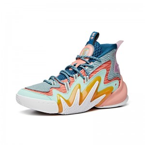 Anta Men's Shock The Game 4.0 "Frenzy" 2020 New Basketball Sneakers - Green/Pink/Blue