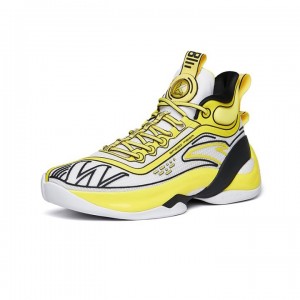  Anta KT7 “Sea King Thompson" 2022 Klay Thompson High Top Basketball Sneakers - White/Yellow