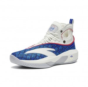  Anta KT8 Klay Thompson "Baseball" Basketball Sneakers - White/Blue