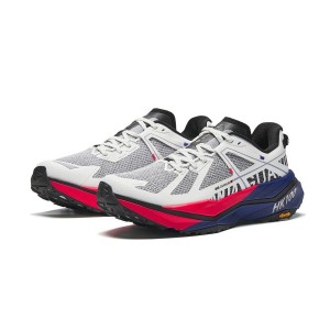Anta HK100 Elite Men's Carbon Plate Trail Running Shoes - White/Blue/Red