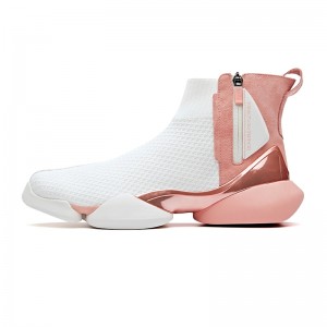 Anta 2019 Spring New Men's UFO "Creation" Sock-like Fashion Basketball Causal Shoes - Pink/White