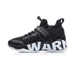 Li Ning 2019 New Warning Men's Sock-Like Professional Basketball Shoes - Black