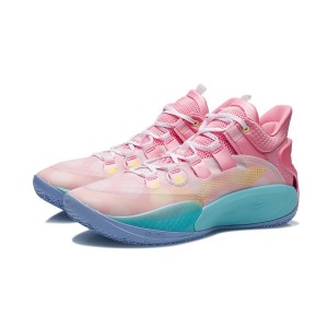 Li-Ning 2021 Sonic 9 Low Men's Professional Basketball Game Sneakers - Pink