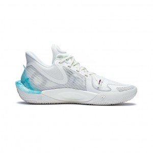 Li-Ning Sonic XI 11 Low Men's Professional Basketball Game Sneakers - White/Blue