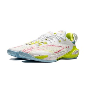 Li-Ning Speed XI 11 Men's Low Professional Basketball Competition Sneakers - White/Green/Red