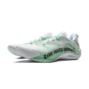 Li-Ning 2025 BADFIVE Guerrilla1 Super Men's Low Outdoor Basketball Shoes - White/Green
