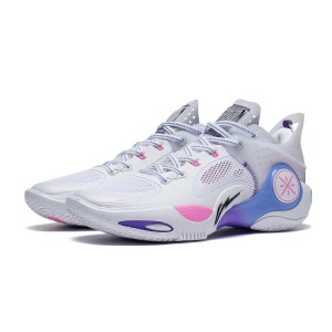 Li-Ning Way of Wade Fission 8 Professional Basketball Game Shoes - White/Blue/Purple/Pink