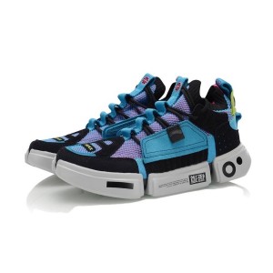 Paris Fashion Week China Li-Ning Essence 2 ACE Men's Basketball Culture Shoes- Black/Blue