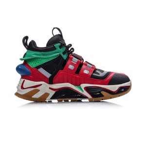 China Li-Ning New York Fashion Week Essence ACE+ HUSTLE HARD Men's Basketball Casual Shoes - Black/Red/Green