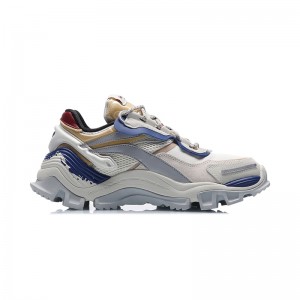 Paris Fashion Week China Li-Ning AW20 Collection 极光山行 Y2K Men's Classic Casual Shoes - White/Gray/Blue