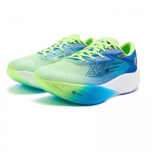 Qiaodan Flying Shadow PB 3.0 KungFu Marathon Carbon Plate Running Shoes - Green/Blue