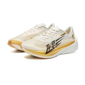 Qiaodan Feiying PB 4.0 Marathon Carbon Plate Racing Shoes - Gold/White