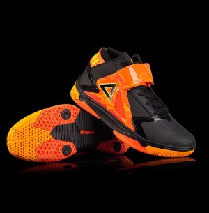 Peak 2016 Spring Monster 3.4 Professional Basketball Shoes - Black/Fire Orange