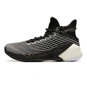 Anta 2019 KT4 Klay Thompson Men's High Tops Basketball Shoes - Black/White/Gold
