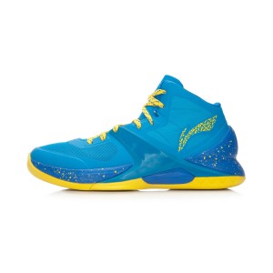 Li-Ning WoW4 Wade Sixth Man Professional Basketball Shoes - Blue/Yellow
