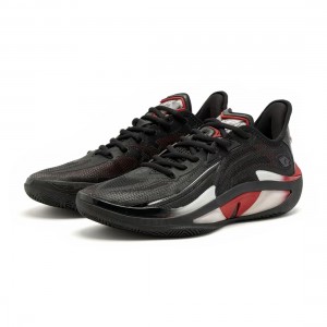 Qiaodan Poison Tooth 4.0 Basketball Low Top Shoes - Black/Red