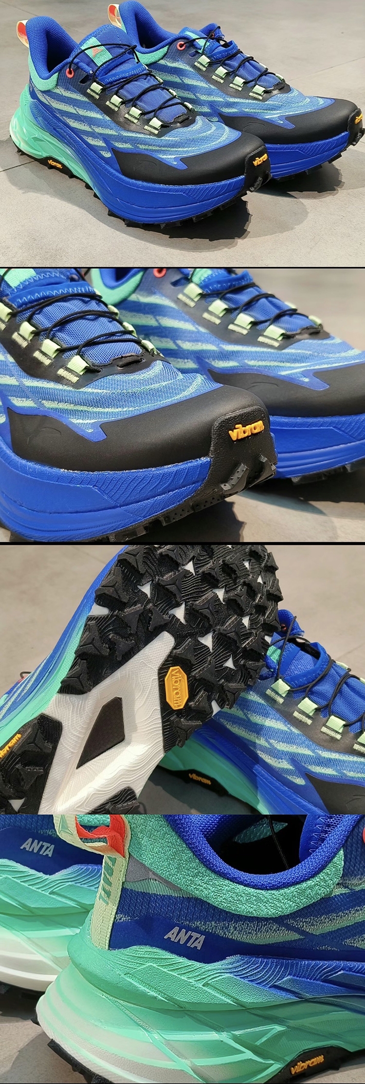 Anta Taihang Carbon Trail Running Shoes - Black/Green/Purple