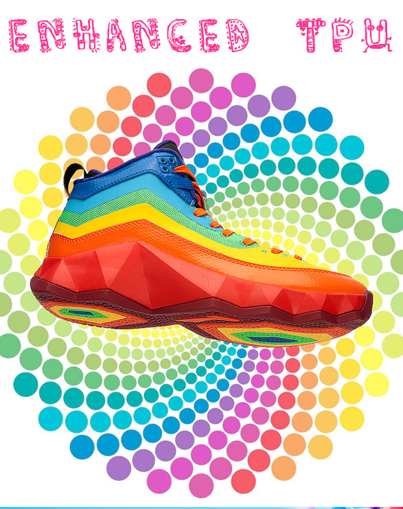 Li-Ning Rebirth Rainbow Mens High Top Outdoor Basketball Shoes